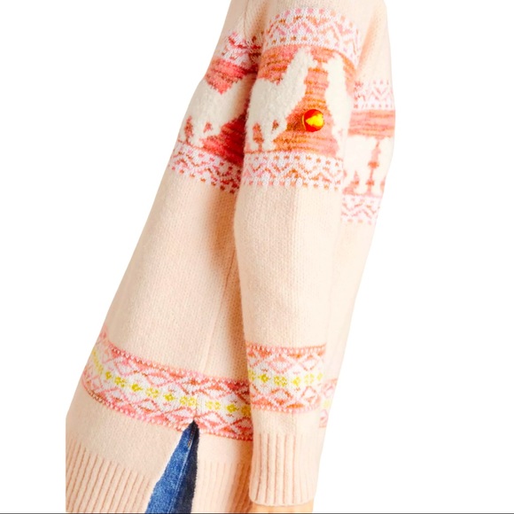 New Anthropologie Aimee Pommed Alpaca Sm Pink Pullover Sweater - Picture 4 of 8